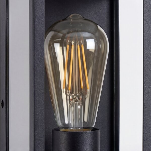 Wandlampe Außen Schwarz Aluminum E27 IP44 B:11,5 cm