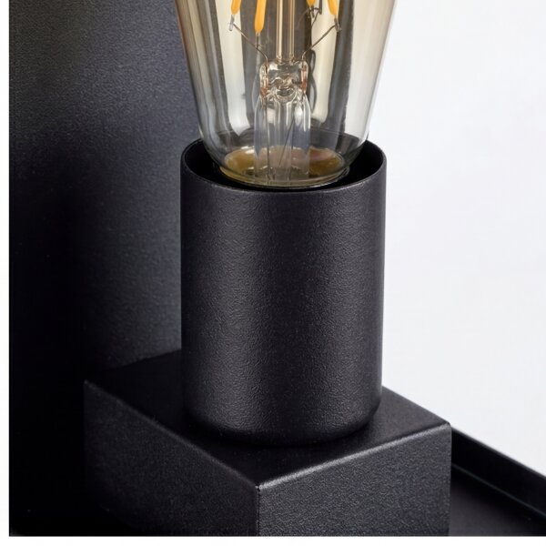 Wandlampe Außen Schwarz Aluminum E27 IP44 B:11,5 cm