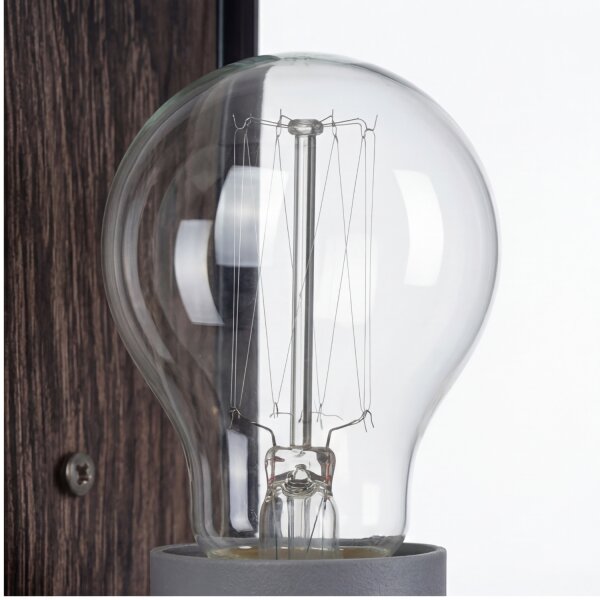 Lampe dextérieur Vintage Noir Bois L:11,5 cm IP44 E27