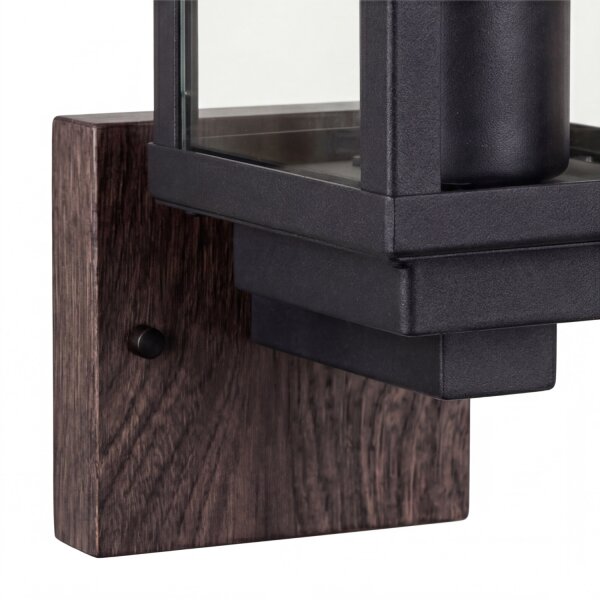 Applique Vintage Noir Bois H:32 cm IP44 E27