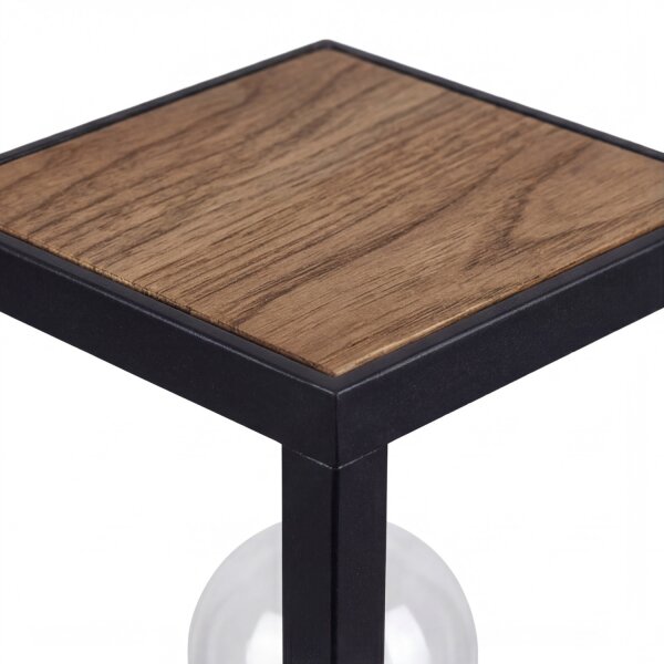 Wegeleuchte Schwarz Aluminium Holz E27 IP44 H:100 cm
