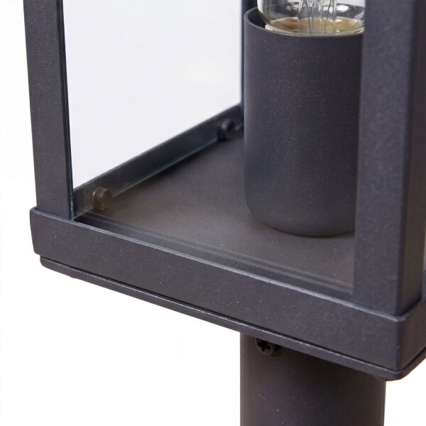 Lampe dallée Vintage Noir Bois 50 cm petit IP44 E27