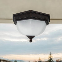 Plafonnier dextérieur brun antique blanc IP44