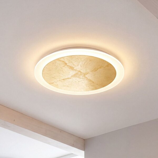 LED Deckenlampe Gold Ø30 cm 3500 K 3 Stufen dimmbar