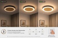 Applique LED or noir ronde Ø30 cm 3500 K dimmable