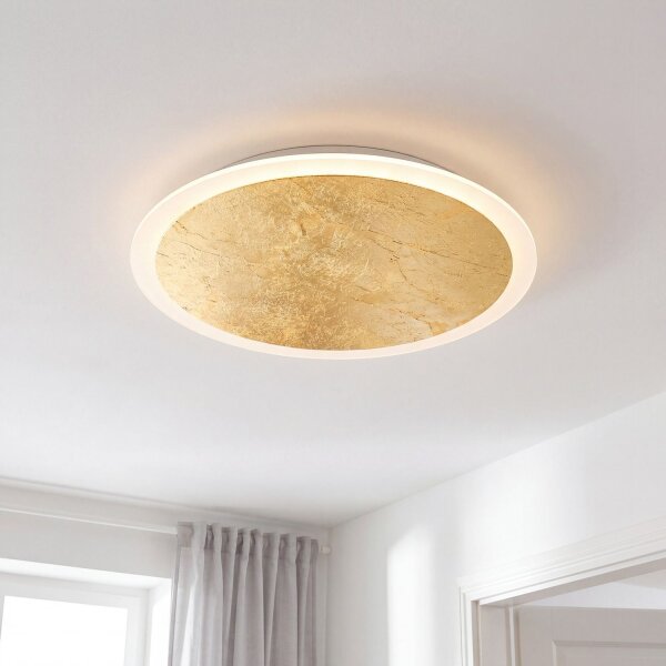LED Deckenlampe Gold Ø40 cm 3500 K 3 Stufen dimmbar