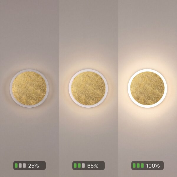 LED Deckenlampe Gold Ø40 cm 3500 K 3 Stufen dimmbar