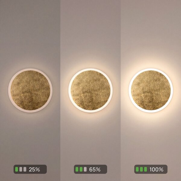 LED Deckenleuchte Gold Ø50 cm 3500 K 3 Stufen dimmbar