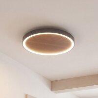 Applique LED Bois Noir ronde Ø50 cm 3500 K dimmable