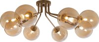 Lampe de plafonnier verre métal laiton champagne...