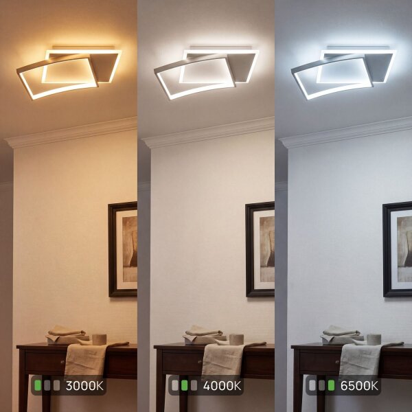 LED Deckenlampe Alu Weiß Silber 3000/4000/6500 K 42 cm