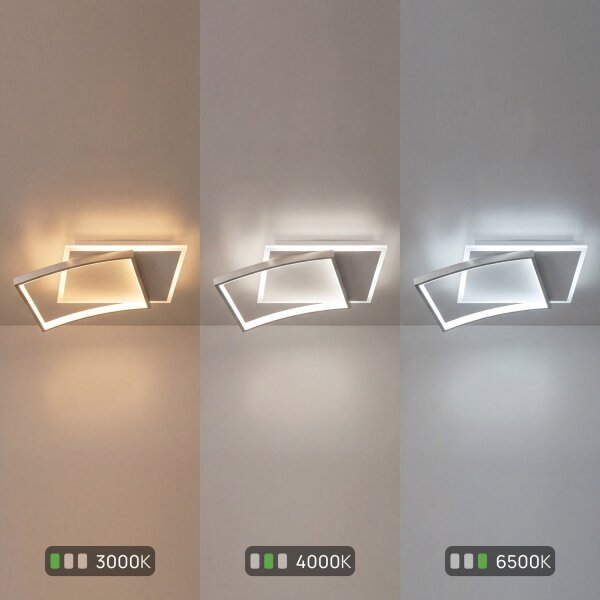 LED Deckenlampe Alu Weiß Silber 3000/4000/6500 K 42 cm