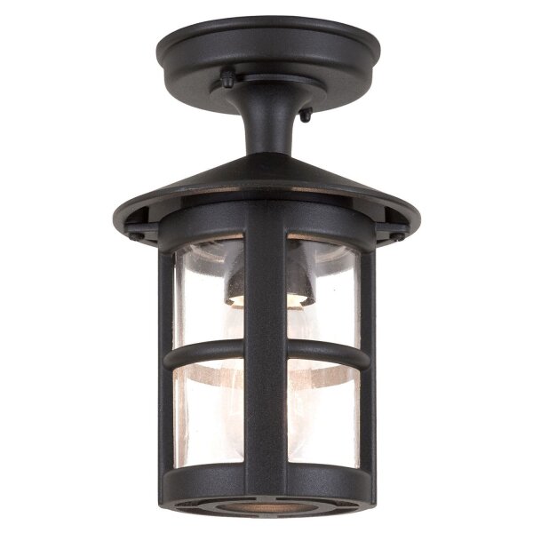 Plafonnier extérieur Noir Rustique rond IP43