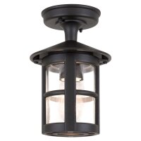 Plafonnier extérieur Noir Rustique rond IP43