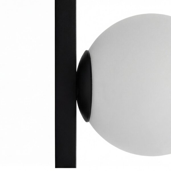 Applique Noir Blanc Boule de verre E14 H:60 cm 2 flammes