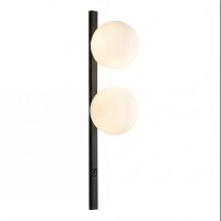 Wandlampe Glas Weiß Schwarz Schalter E14 60 cm 2-flmg