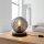 Tischlampe Rauchglas Metall Schwarz E27 16,5 cm Ø18 cm