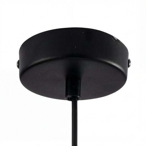 Hängelampe Glas Rauchgrau Metall Ø32 cm E27 Schwarz