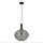 Hängelampe Glas Rauchgrau Metall Ø32 cm E27 Schwarz