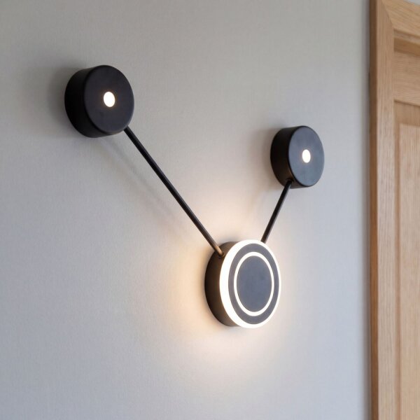 Applique LED aluminium dimmable H:44 cm 3000 K noir