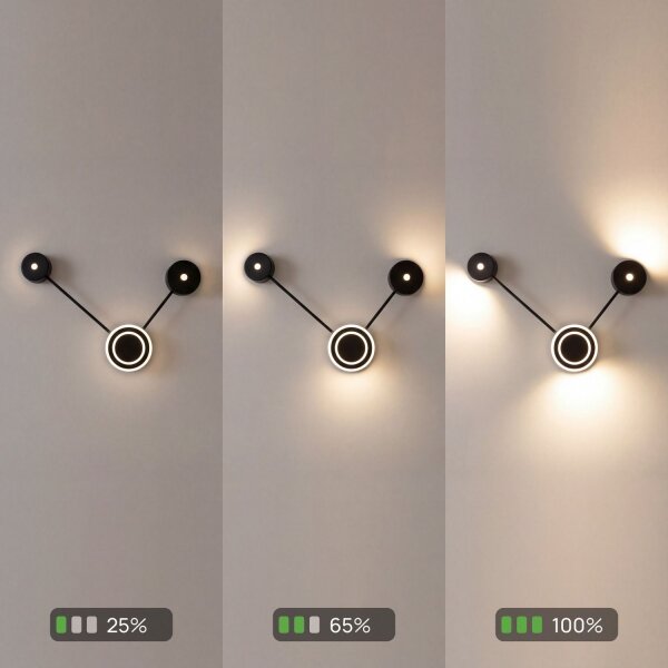 Applique LED aluminium dimmable H:44 cm 3000 K noir