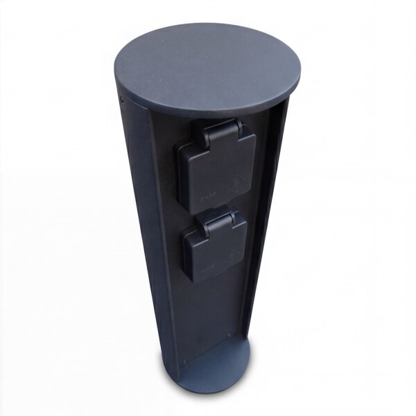 Außensteckdose Garten Aluminium IP44 2 fach 3500W 40cm