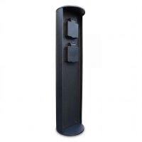 Colonne de prises deux prises aluminium IP44 40 cm