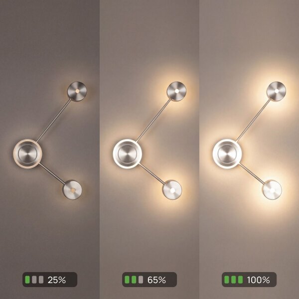 LED Wandlampe indirekt dimmbar in Nickel B:33 cm 3000K