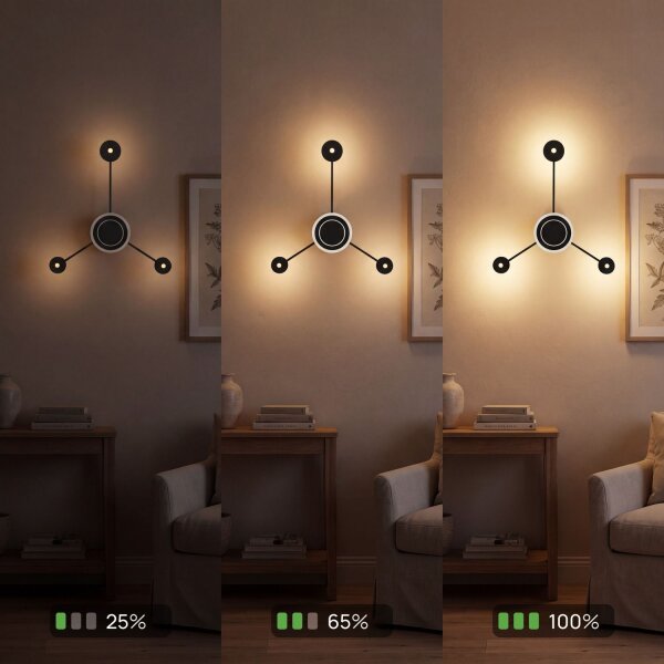 LED Wandlampe indirekt dimmbar Schwarz 53 cm 18W 3000K