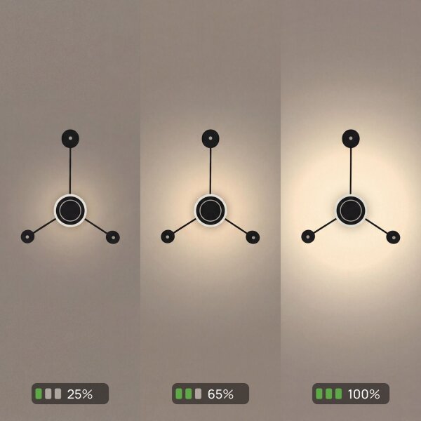 LED Wandlampe indirekt dimmbar Schwarz 53 cm 18W 3000K