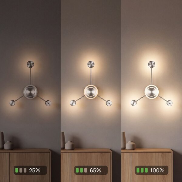LED Wandlampe indirekt dimmbar in Nickel H:53 cm 3000K