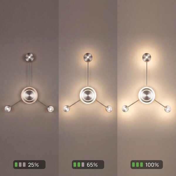 LED Wandlampe indirekt dimmbar in Nickel H:53 cm 3000K