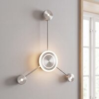 Applique LED aluminium dimmable H:53 cm 3000 K argent