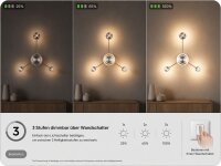 Applique LED aluminium dimmable H:53 cm 3000 K argent