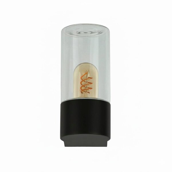 Applique extérieure verre fumé aluminium E27 IP44 H : 19,7 cm