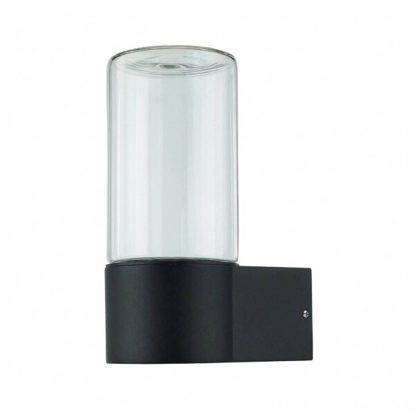 Applique extérieure verre fumé aluminium E27 IP44 H : 19,7 cm