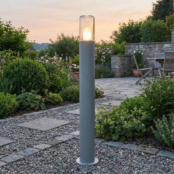 Borne déclairage RGB LED 80 cm IP44 Gris Blanc Acier inoxydable
