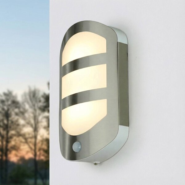 Applique murale LED avec détecteur de mouvement Acier inoxydable IP44 extérieur