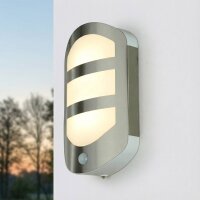LED Wandleuchte mit Bewegungsmelder Edelstahl IP44 au&szlig;en