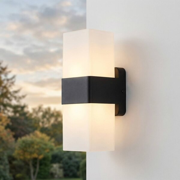 LED Außenlampe Up Down IP44 3000 K H: 20,5 cm blendarm