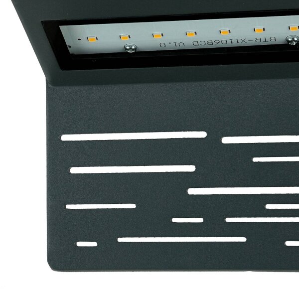 LED Außenleuchte Anthrazit IP44 6 W 700 lm Alu Glas