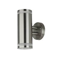 Außenlampe Wand Edelstahl 23 cm hoch IP44 GU10 LED