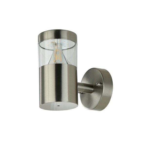 LED Außenwandleuchte Edelstahl 15,5 cm hoch IP44