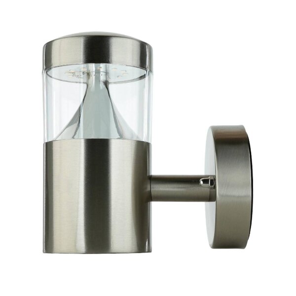 LED Außenwandleuchte Edelstahl 15,5 cm hoch IP44