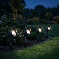 Lampe de jardin LED Piquet de terre, jeu de 4 prises...