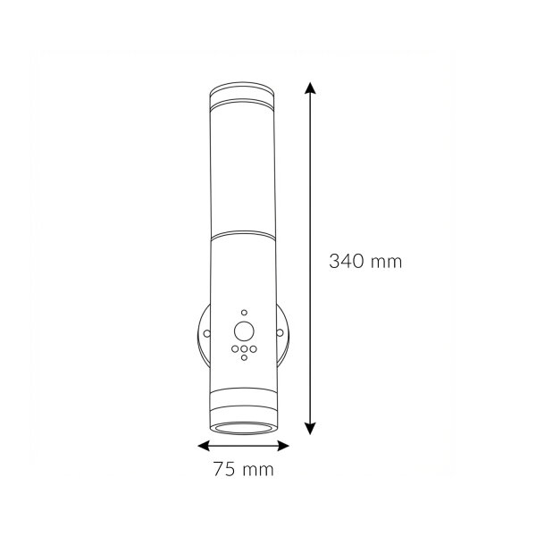 Außenwandlampe mit Bewegungsmelder LED Ring E27 IP44