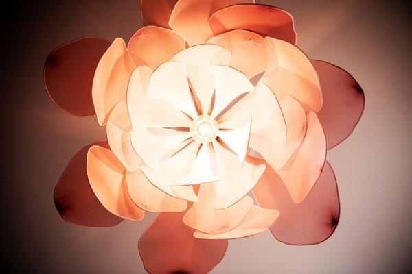 Hängeleuchte Stoff 80 cm breit H: max. 120 cm biegsam Rosa