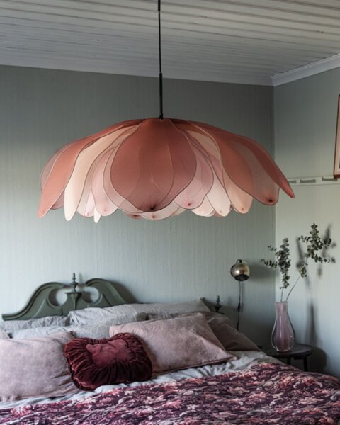 Hängeleuchte Stoff 80 cm breit H: max. 120 cm biegsam Rosa