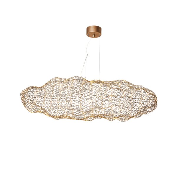 Fil de fer Lampe à suspendre LED métal L : 76 cm H : max. 120 cm en or
