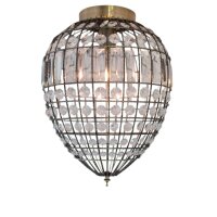 Lampe de plafonnier cristal métal L : 30 cm en...